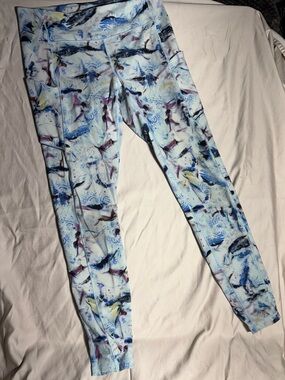 lululemon athletica Light Blue Multi-Color Printed Leggings